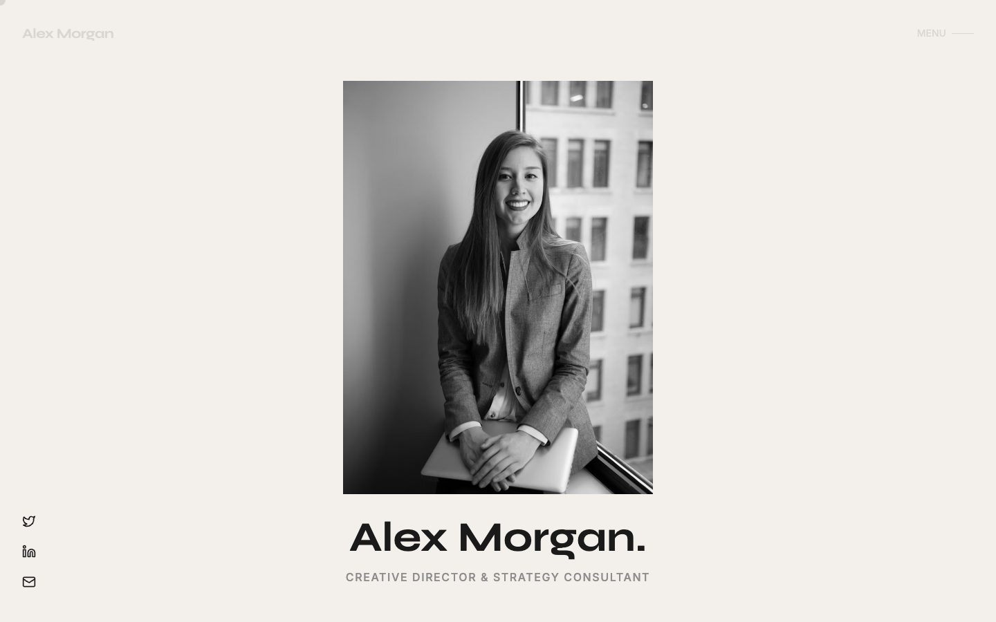 Author Portfolio website homepage