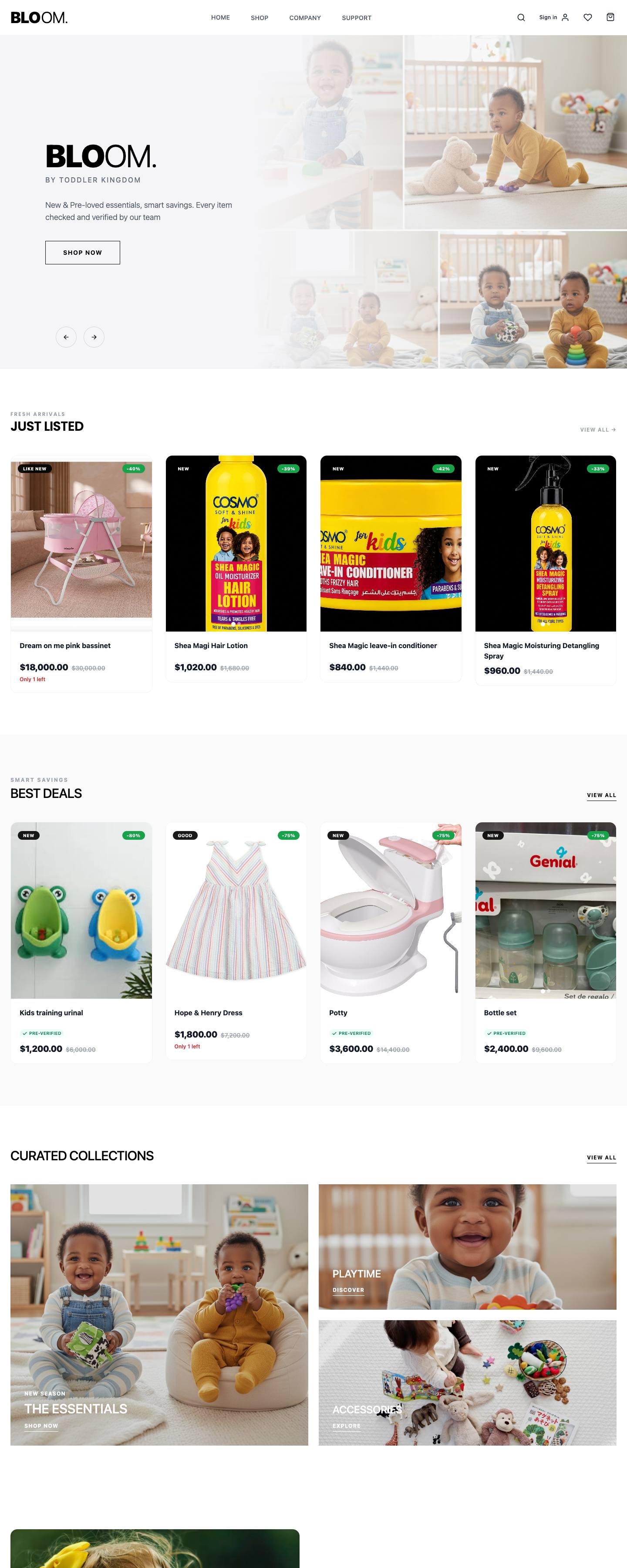 Bloom Jamaica website homepage