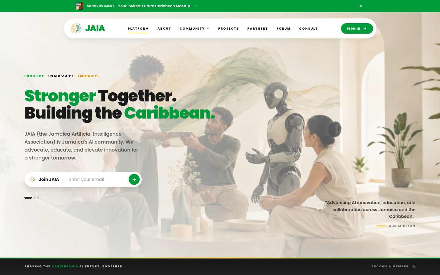 JAIA website homepage